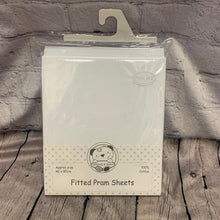 Load image into Gallery viewer, Pram Fitted Cotton Interlock - Pack of 2 White 40 x 80 cms