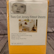 Load image into Gallery viewer, Fitted Jersey Cotton Cot Sheets Size Fits Up to 120 x 60 cms Sunflower Yellow