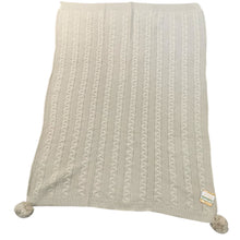Load image into Gallery viewer, Baby Wrap Blanket 70 x 100cms Beige with Pom Poms