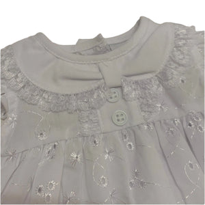 Baby Girl's Broderie Anglais Smaller Baby Tiny Baby Premature Baby Outfit- White