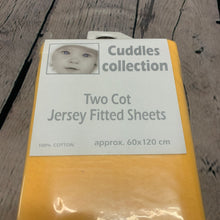 Load image into Gallery viewer, Fitted Jersey Cotton Cot Sheets Size Fits Up to 120 x 60 cms Sunflower Yellow