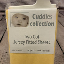 Load image into Gallery viewer, Fitted Jersey Cotton Cot Sheets Size Fits Up to 120 x 60 cms Sunshine Yellow