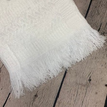 Load image into Gallery viewer, White Christening Baptism Shawl for Baby Cross Silver 120 x 120 cms