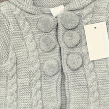 Load image into Gallery viewer, Baby Boys Girls Grey Knitted Jacket Cardigan with Hat &amp; Bobbles Grey