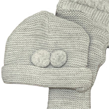 Load image into Gallery viewer, Baby Boys Girls Grey Knitted Jacket Cardigan with Hat &amp; Bobbles Grey