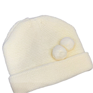 Baby Boys Girls Lemon Yellow Knitted Jacket Cardigan with Hat & Bobbles
