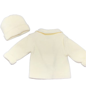 Baby Boys Girls Lemon Yellow Knitted Jacket Cardigan with Hat & Bobbles