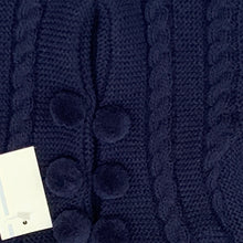 Load image into Gallery viewer, Baby Boys Girls Navy Blue Knitted Jacket Cardigan with Hat &amp; Bobbles