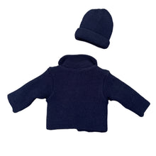 Load image into Gallery viewer, Baby Boys Girls Navy Blue Knitted Jacket Cardigan with Hat &amp; Bobbles