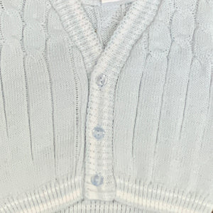 Baby Boys Pale Blue Knitted Cotton Cardigan Guiseppe from Pex