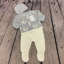 Load image into Gallery viewer, Baby Boy&#39;s Grey Newborn Spanish Knitted 3 Piece Outfit