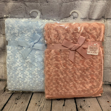 Baby Wrap Fleece Blanket  70 x 100cms Pale Blue or Pink