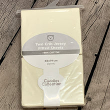 Load image into Gallery viewer, Cream Pram Fitted Cotton Interlock For Crib or Hard Bodies Pram - Pack of 2 Fits Upto 40 x 94  cms
