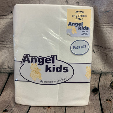 White Pram Fitted Cotton Interlock For Crib or Hard Bodies Pram - Pack of 2 Fits Upto 40 x 94 cms