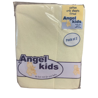 Cream Pram Fitted Cotton Interlock For Crib or Hard Bodies Pram - Pack of 2 Fits Upto 40 x 94 cms