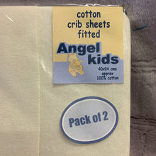 Load image into Gallery viewer, Cream Pram Fitted Cotton Interlock For Crib or Hard Bodies Pram - Pack of 2 Fits Upto 40 x 94 cms