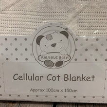 Load image into Gallery viewer, Cot Blanket White Cellular Blanket 100 x 150 cms