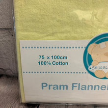 Load image into Gallery viewer, Pram or Moses Basket Flat Flannelette Sheets - Yellow 75 x 100 cms