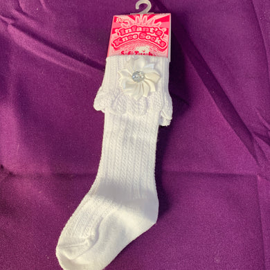 Baby Knee Long Socks White