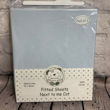 Load image into Gallery viewer, Next to Me Fitted Sheets Crib or Cradle Cotton Interlock Fits Up To 56 x 86 cms (Copy)