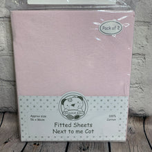 Load image into Gallery viewer, Next to Me Fitted Sheets Crib or Cradle Cotton Interlock Fits Up To 56 x 86 cms (Copy)