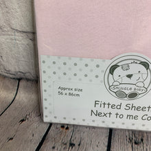 Load image into Gallery viewer, Next to Me Fitted Sheets Crib or Cradle Cotton Interlock Fits Up To 56 x 86 cms (Copy)