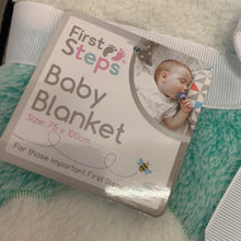 Load image into Gallery viewer, Soft Fllece Baby Wrap Mint &amp; White 75 x 100 cms