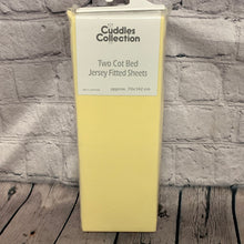Load image into Gallery viewer, Fitted Jersey Cotton Cot Bed Toddler Bed Sheets Size Fits Up to 140 x 70 cms Buttermilk Yellow
