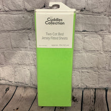 Load image into Gallery viewer, Fitted Jersey Cotton Cot Bed Toddler Bed Sheets Size Fits Up to 140 x 70 cms Lime Green