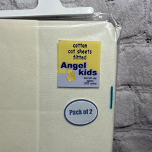 Load image into Gallery viewer, Fitted Jersey Cotton Cot Sheets Size Fits Up to 120 x 60 cms White Cream