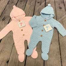 Load image into Gallery viewer, Tiny Baby  Premature Prem Baby Girl&#39;s or Boy&#39;s Hooded Pram Suit- Pink or Blue