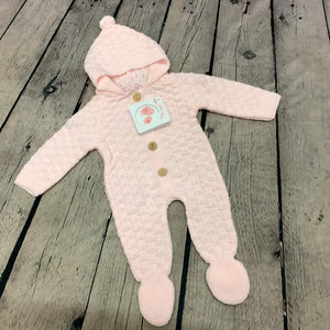 Tiny Baby  Premature Prem Baby Girl's or Boy's Hooded Pram Suit- Pink or Blue