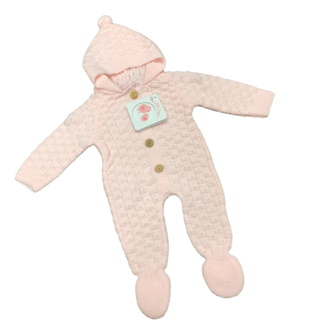 Tiny Baby  Premature Prem Baby Girl's or Boy's Hooded Pram Suit- Pink or Blue