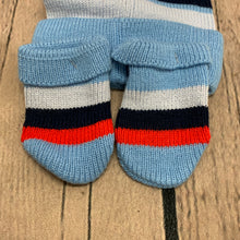 Load image into Gallery viewer, Baby Boy's Knitted Hat with Mitts 0-6 M Months Blue &amp; Red