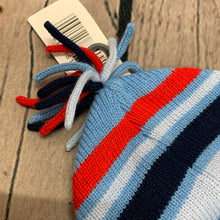 Load image into Gallery viewer, Baby Boy's Knitted Hat with Mitts 0-6 M Months Blue &amp; Red