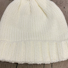 Load image into Gallery viewer, Baby Knitted Hat 0-3 M 3-6 M Months White