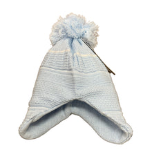 Load image into Gallery viewer, Baby Boy's Bobble  Knitted Hat 6-12 Months pale Blue