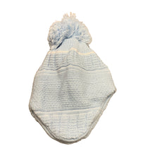 Load image into Gallery viewer, Baby Boy's Bobble  Knitted Hat 6-12 Months pale Blue