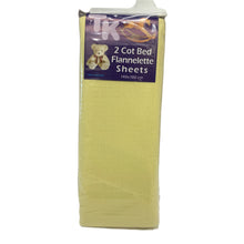 Load image into Gallery viewer, Cot Bed Flat Flannelette Sheets - Yellow 140 x 180 cms