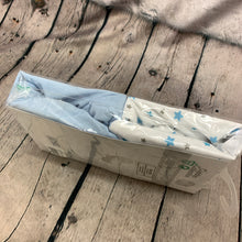 Load image into Gallery viewer, Pram or Moses Basket Fitted Sheets Pale Blue &amp; White 30 x 73 cms