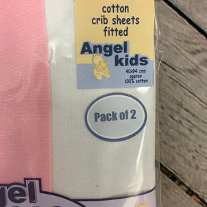 Crib Cradle or Coach Pram Fitted Sheets 40 x 94 cms Pink