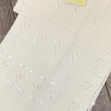 Load image into Gallery viewer, White Christening Baptism Shawl for Baby with Ribbon Detail 110 x 110 cms