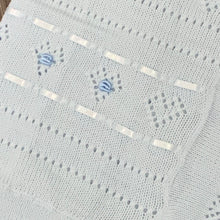 Load image into Gallery viewer, Pale Blue Christening Baptism Shawl for Baby with Ribbon Detail 110 x 110 cms