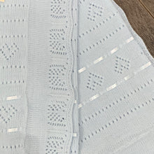 Load image into Gallery viewer, Pale Blue Christening Baptism Shawl for Baby with Ribbon Detail 110 x 110 cms