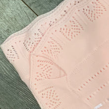 Load image into Gallery viewer, Pink  Christening Baptism Shawl for Baby with Ribbon Detail 110 x 110 cms