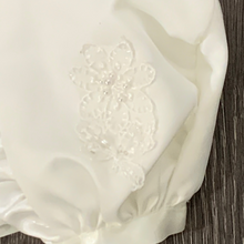 Load image into Gallery viewer, White or Cream Satin Baby Christening Bonnet