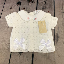 Load image into Gallery viewer, Baby Girl's Knitted 3 PieceOutfit White Blue Lemon Yellow