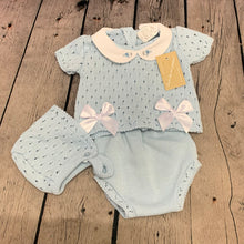 Load image into Gallery viewer, Baby Girl's Knitted 3 PieceOutfit White Blue Lemon Yellow