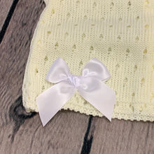 Load image into Gallery viewer, Baby Girl's Knitted 3 PieceOutfit White Blue Lemon Yellow