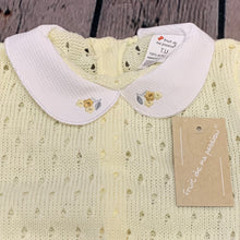 Load image into Gallery viewer, Baby Girl's Knitted 3 PieceOutfit White Blue Lemon Yellow